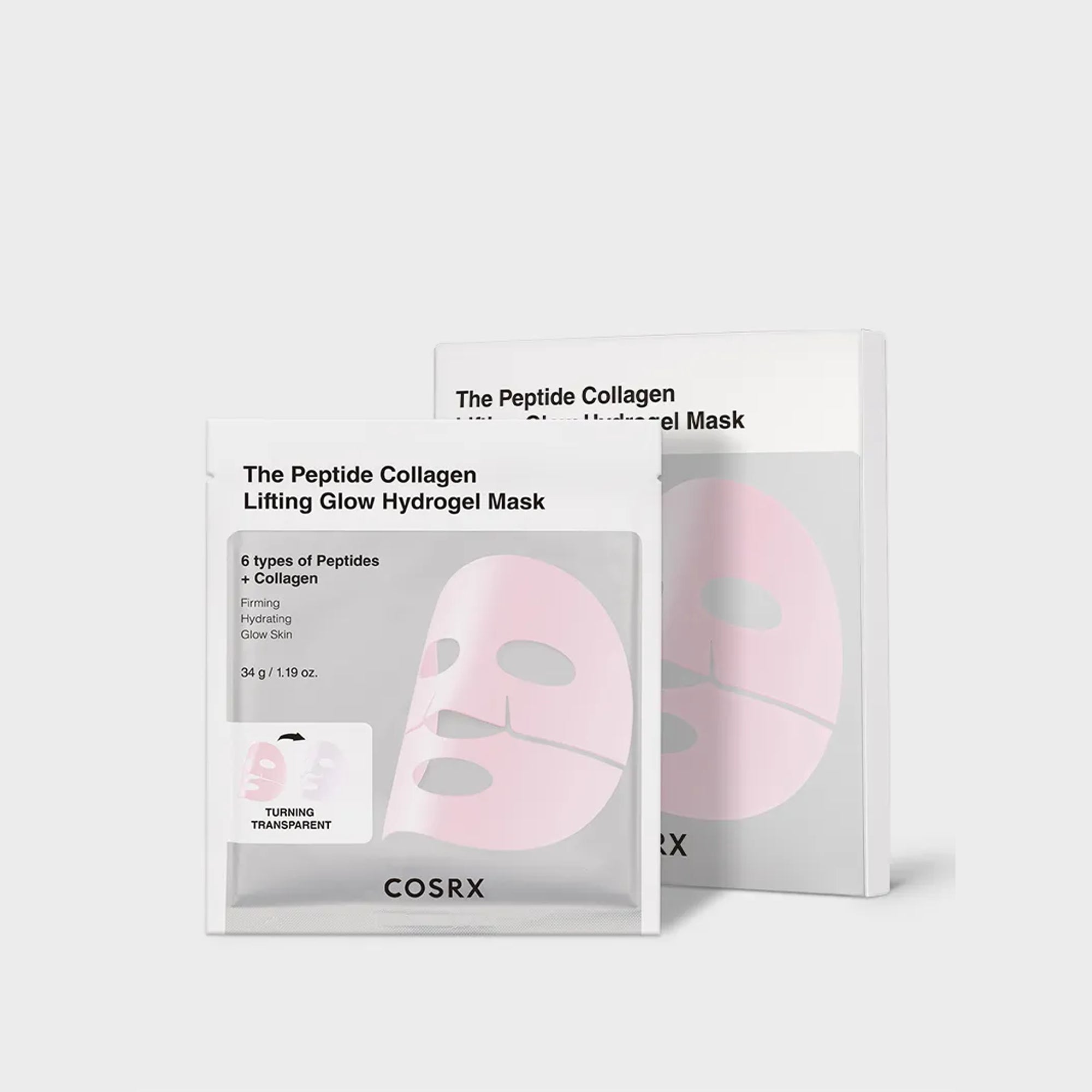 COSRX The Peptide Collagen Lifting Glow Hydrogel Mask 3-Pack - Korean Skincare The Peptide Collagen Lifting Glow Hydrogel Mask 3-Pack