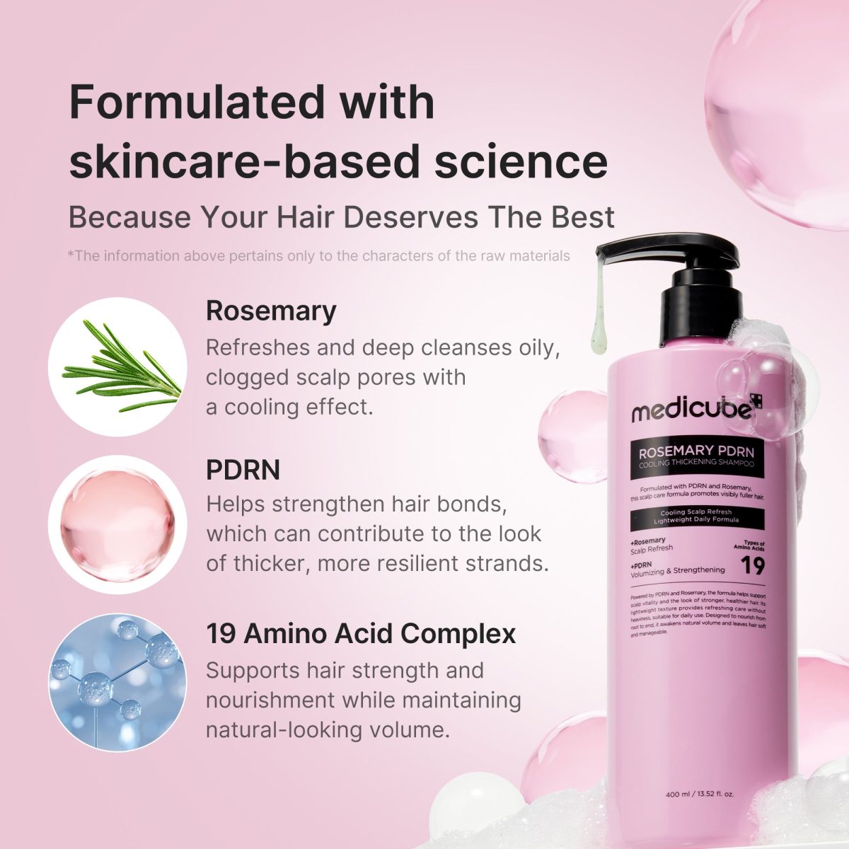 Medicube Rosemary PDRN Cooling Thickening Shampoo - Korean Hair Care