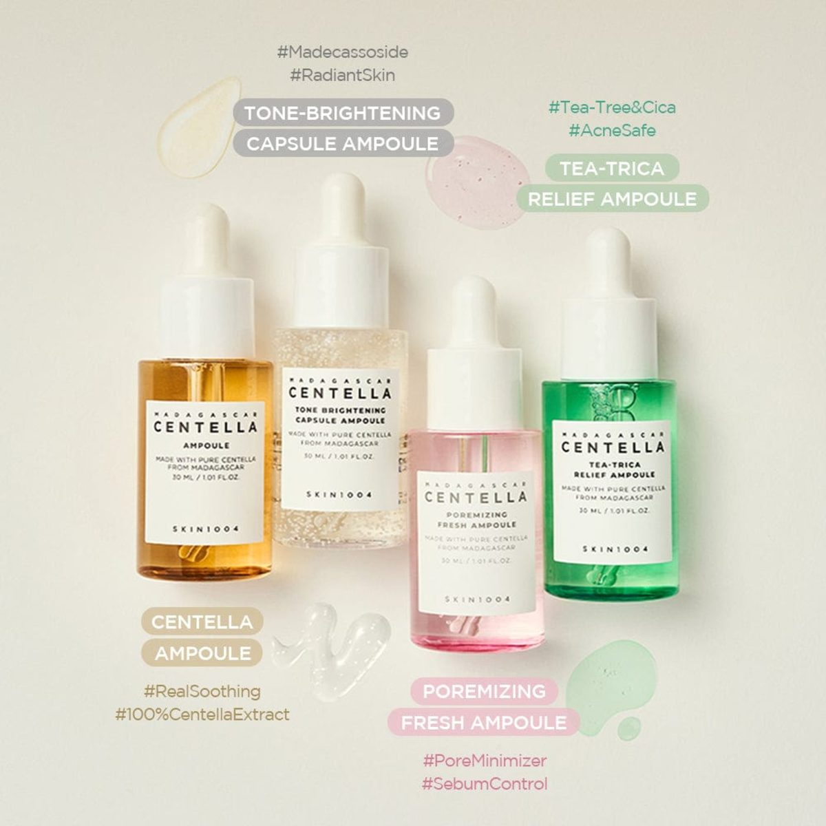 SKIN1004 Madagascar Centella Ampoule Kit 4 x 30 ml - Korean Skincare